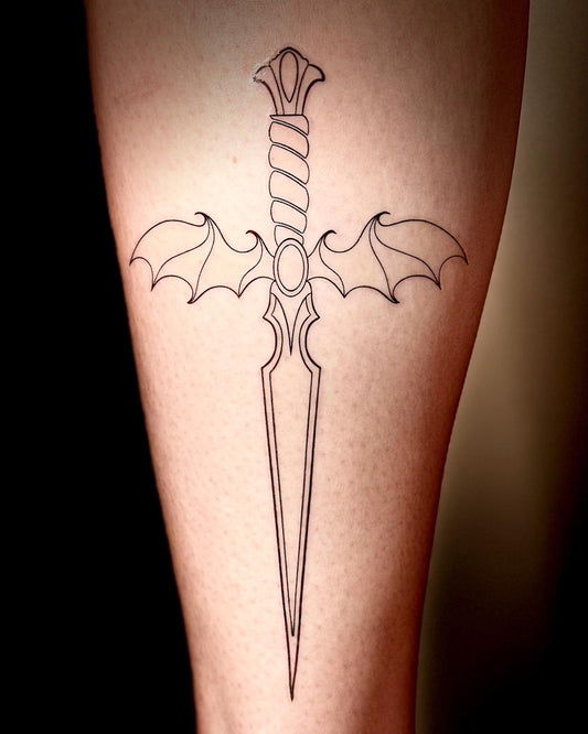 Gothic Dagger Temporary Tattoo