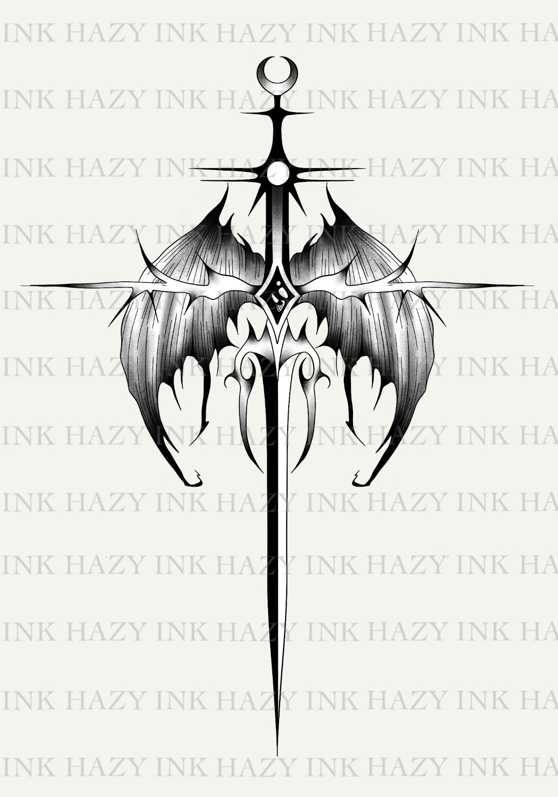 Gothic Sword Temporary Tattoo