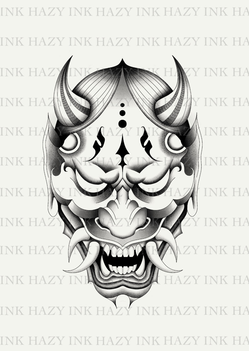 Oni Mask Temporary Tattoo