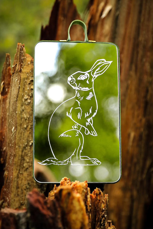 Hand-Engraved Rabbit Mirror