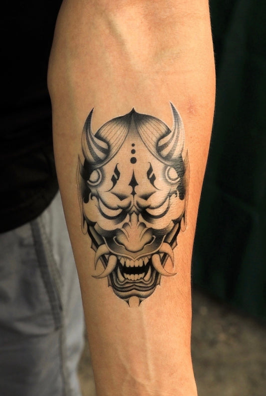 Oni Mask Temporary Tattoo