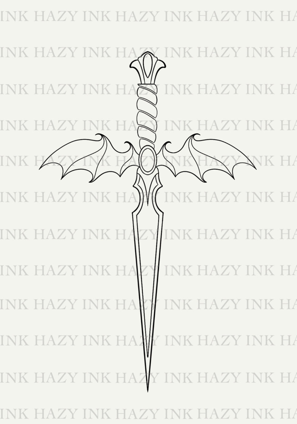 Gothic Dagger Temporary Tattoo