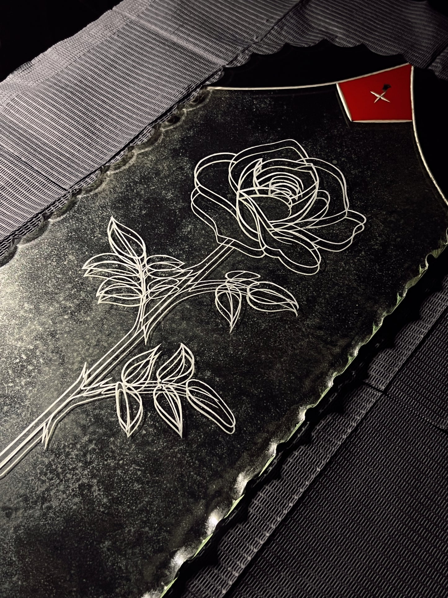 Hand-Engraved Gothic Rose Mirror